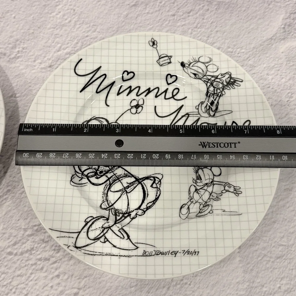 Disney Sketchbook Donald Duck & Minnie Mouse Salad Plate Set of 2 8